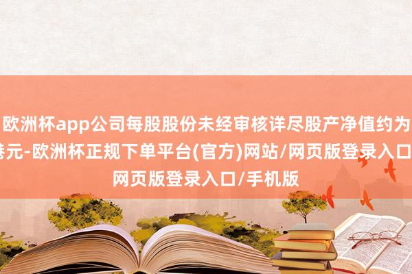 欧洲杯app公司每股股份未经审核详尽股产净值约为0.096港元-欧洲杯正规下单平台(官方)网站/网页版登录入口/手机版