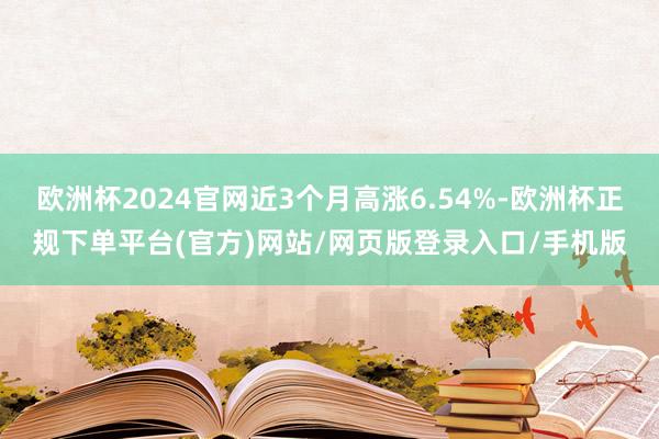 欧洲杯2024官网近3个月高涨6.54%-欧洲杯正规下单平台(官方)网站/网页版登录入口/手机版