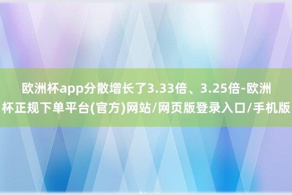 欧洲杯app分散增长了3.33倍、3.25倍-欧洲杯正规下单平台(官方)网站/网页版登录入口/手机版